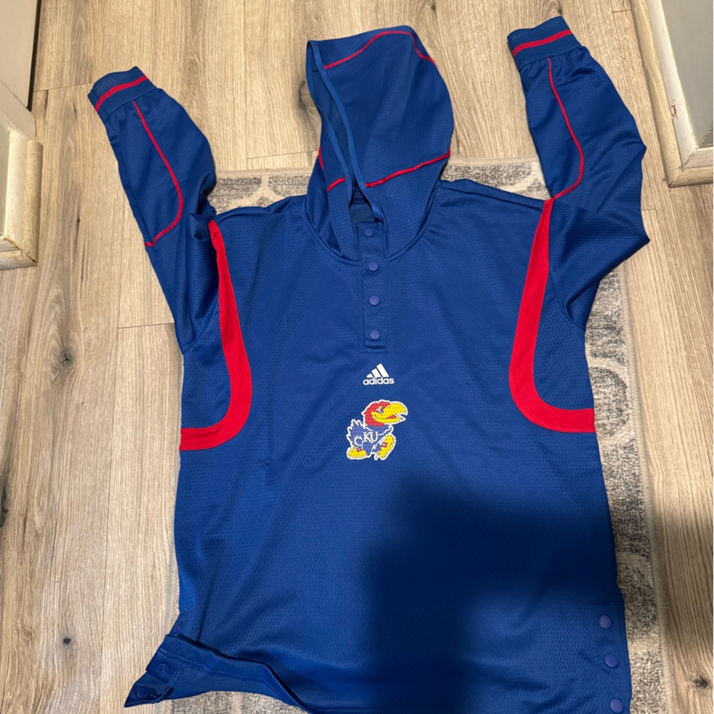 adidas Blue Hoodie with Red Details